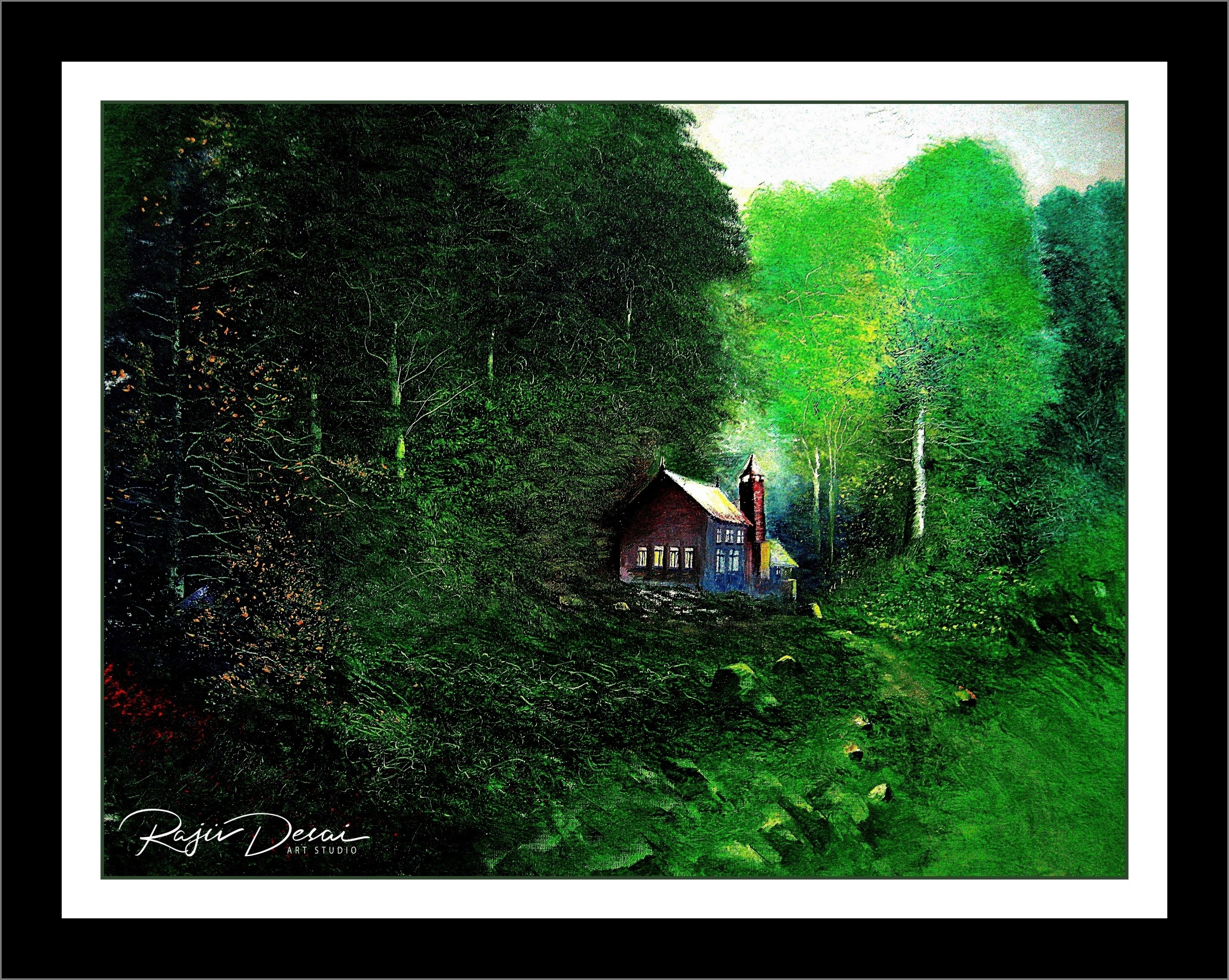 A surrounding area full of greenery of different hues of green shades